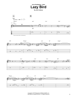 page one of Lazy Bird (Guitar Tab)