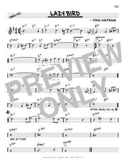 page one of Lazy Bird (Real Book – Melody & Chords – C Instruments)