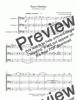 page one of Parce Domine (Low Brass)