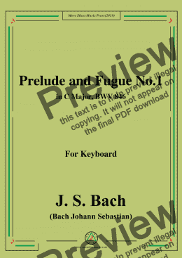 page one of Bach,J.S.-Prelude and Fugue No.1,in C Major,BWV 846,for Keyboard