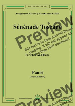 page one of Fauré-Sénénade Toscane,for Flute and Piano