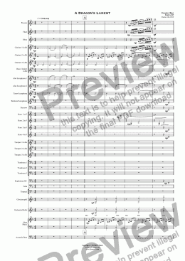 page one of A Dragon's Lament - Concert Band