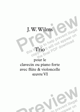 page one of Wilms, Trio (kl, fl, vc) op. 6