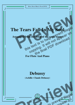 page one of Debussy-The Tears fall in my Soul , for Flute and Piano