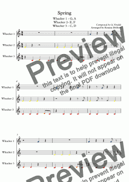 page one of Spring for 8 Notes Diatonic Boomwhackers 