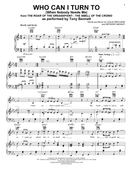 page one of Who Can I Turn To (When Nobody Needs Me) (Piano, Vocal & Guitar Chords (Right-Hand Melody))