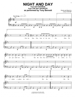 page one of Night And Day (Piano, Vocal & Guitar Chords (Right-Hand Melody))