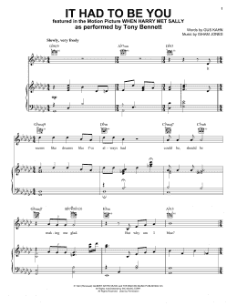 page one of It Had To Be You (Piano, Vocal & Guitar Chords (Right-Hand Melody))