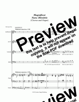 page one of Magnificat Nunc Dimittis - Score and parts