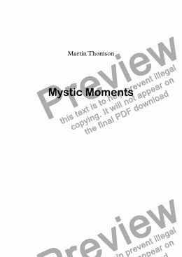 page one of Mystic Moments