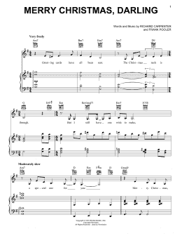 page one of Merry Christmas, Darling (Vocal Pro + Piano/Guitar)