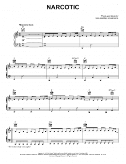 page one of Narcotic (Piano, Vocal & Guitar Chords (Right-Hand Melody))