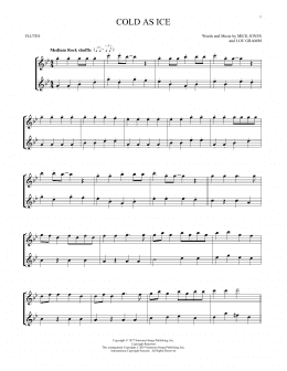 page one of Cold As Ice (Flute Duet)