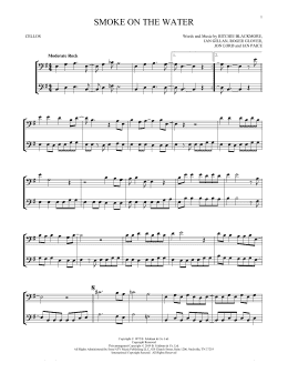 page one of Smoke On The Water (Cello Duet)