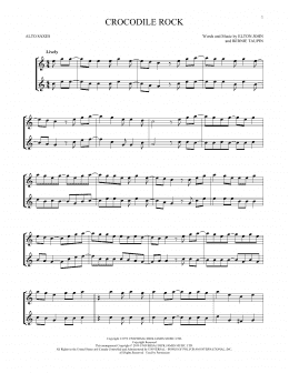 page one of Crocodile Rock (Alto Sax Duet)