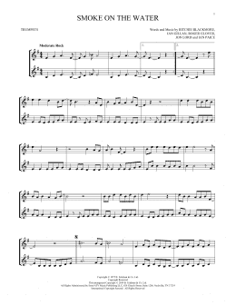 page one of Smoke On The Water (Trumpet Duet)