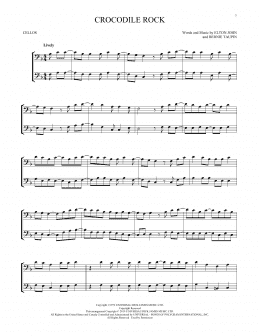 page one of Crocodile Rock (Cello Duet)