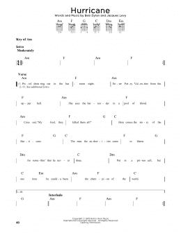 page one of Hurricane (Guitar Cheat Sheet)