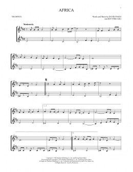 page one of Africa (Trumpet Duet)