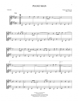 page one of Piano Man (Violin Duet)