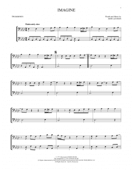 page one of Imagine (Trombone Duet)