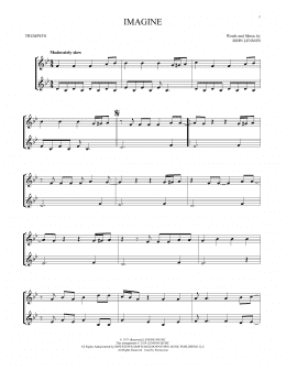 page one of Imagine (Trumpet Duet)