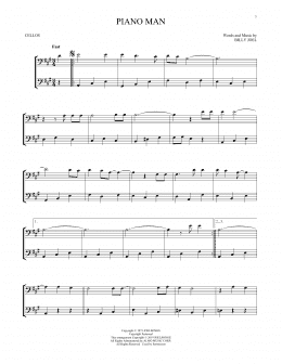 page one of Piano Man (Cello Duet)