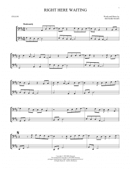 page one of Right Here Waiting (Cello Duet)