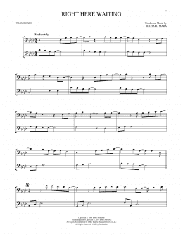 page one of Right Here Waiting (Trombone Duet)