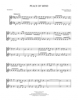 page one of Peace Of Mind (Trumpet Duet)