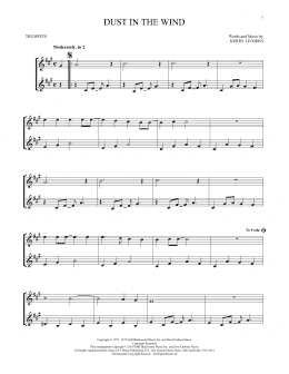 page one of Dust In The Wind (Trumpet Duet)