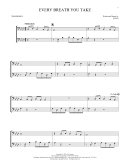 page one of Every Breath You Take (Trombone Duet)