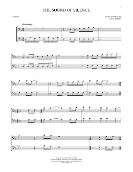 page one of The Sound Of Silence (Cello Duet)