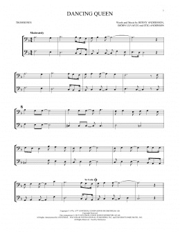 page one of Dancing Queen (Trombone Duet)