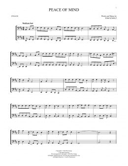 page one of Peace Of Mind (Cello Duet)