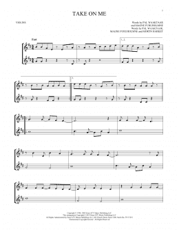 page one of Take On Me (Violin Duet)