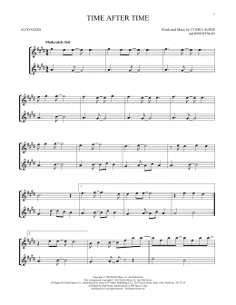 page one of Time After Time (Alto Sax Duet)