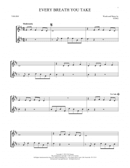 page one of Every Breath You Take (Violin Duet)