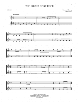 page one of The Sound Of Silence (Violin Duet)