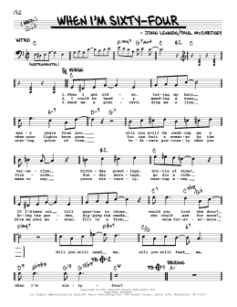 page one of When I'm Sixty-Four [Jazz version] (Real Book – Melody, Lyrics & Chords)