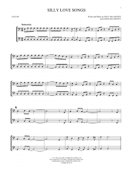 page one of Silly Love Songs (Cello Duet)