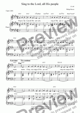 page one of Sing to the Lord, all His people