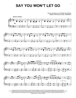 page one of Say You Won't Let Go (Piano Solo)