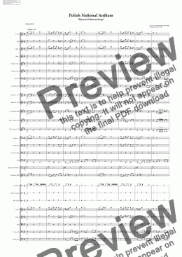 page one of Polish National Anthem “Mazurek Dąbrowskiego” for Symphony Orchestra (Olympic National Anthem Series)