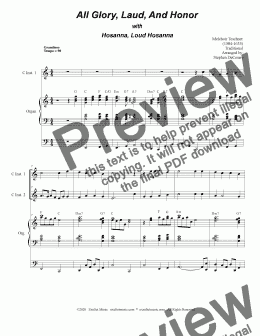 page one of All Glory, Laud, And Honor (with "Hosanna, Loud Hosanna") (Duet for C-Instruments)