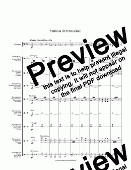 page one of Sinfonia di Percussioni - Score and parts