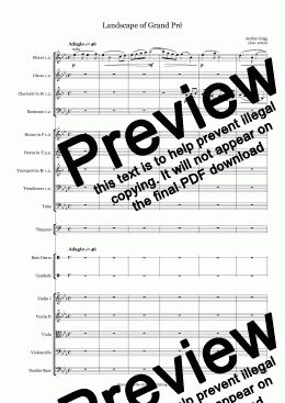 page one of Landscape of Grand Pré - Score and parts