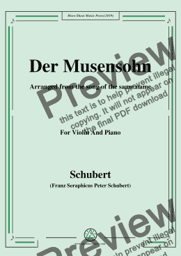 page one of Schubert-Der Musensohn,for Violin and Piano