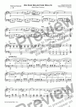 page one of On Our Selection Waltz - Solo Piano