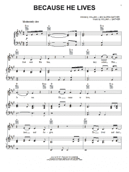 page one of Because He Lives (Piano, Vocal & Guitar Chords (Right-Hand Melody))